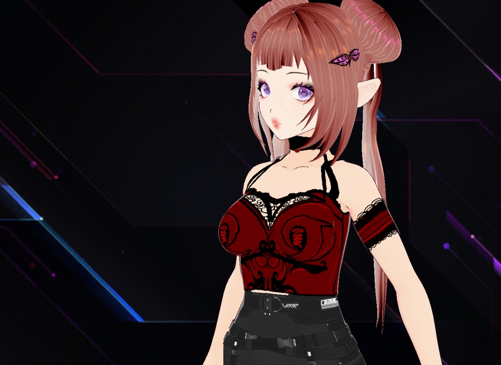 Red lace croptop short/long (FREE)
