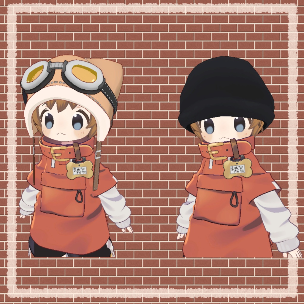 【まめふれんず】シンプルショートヘアー+帽子セット【VRChat】