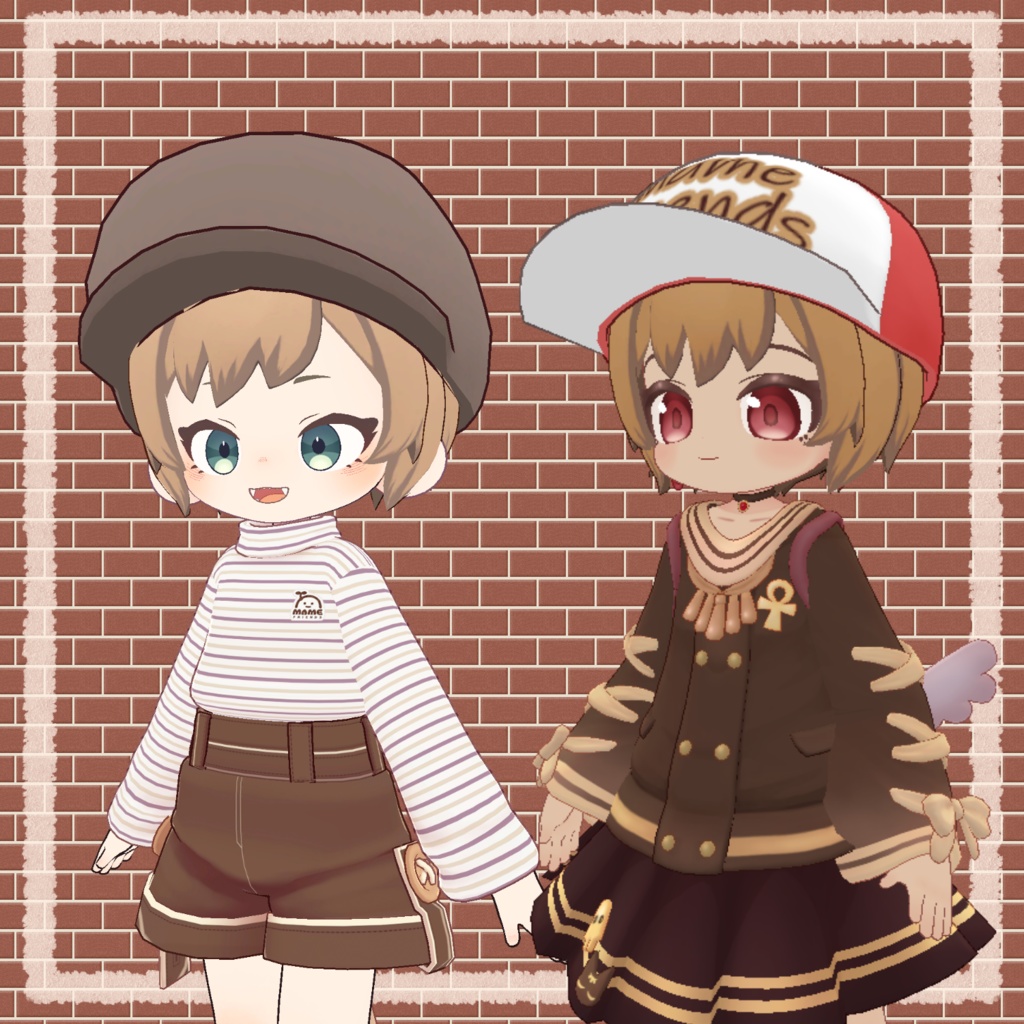 【まめふれんず】シンプルショートヘアー+帽子セット【VRChat】