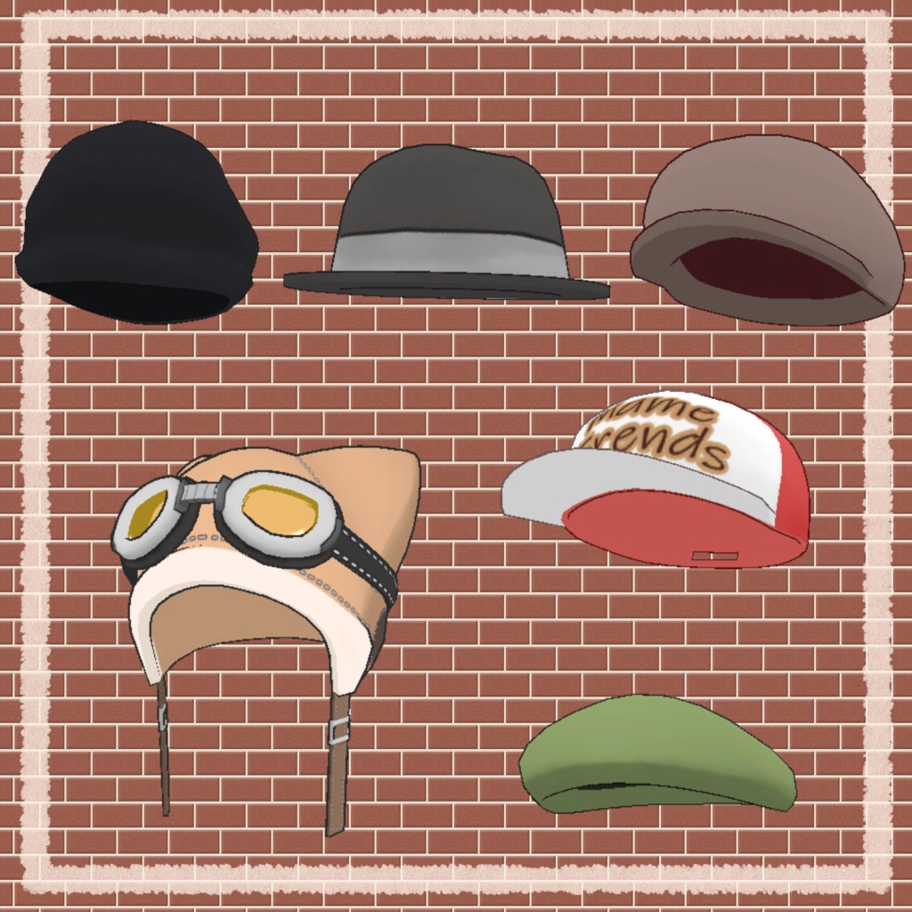 【まめふれんず】シンプルショートヘアー+帽子セット【VRChat】