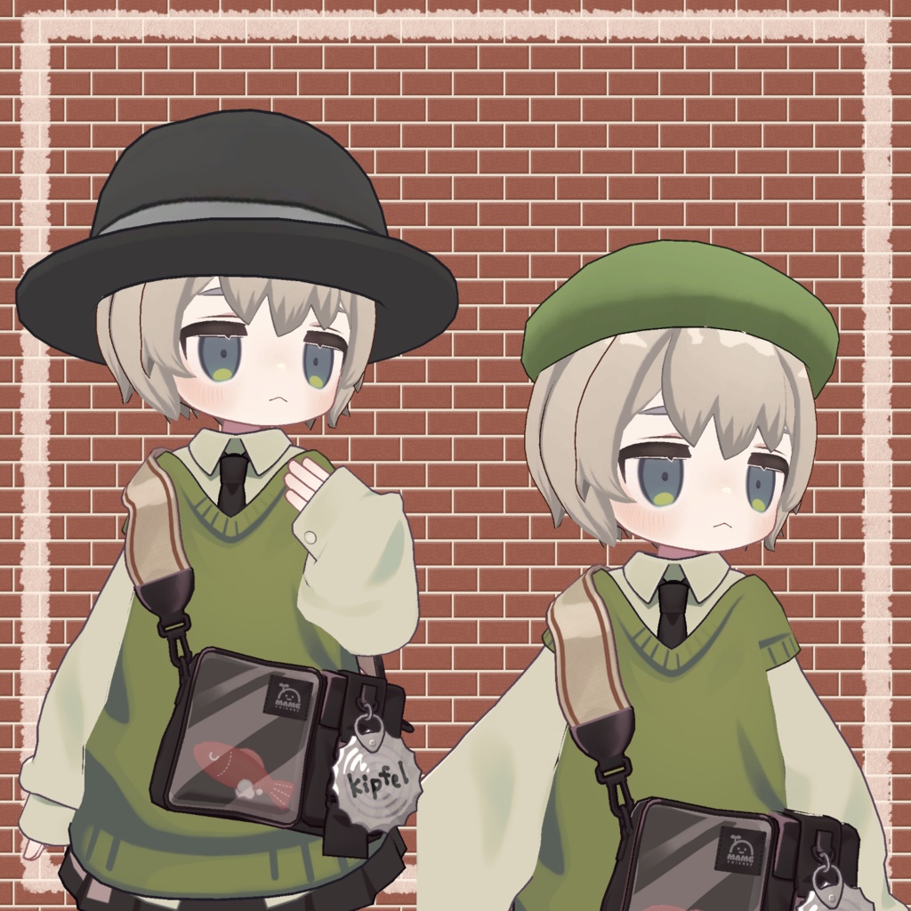 【まめふれんず】シンプルショートヘアー+帽子セット【VRChat】