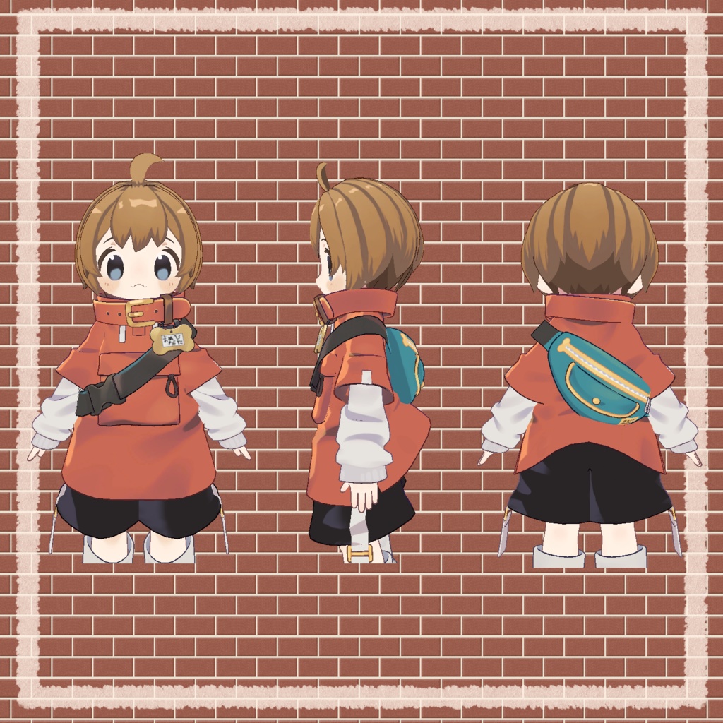 【まめふれんず】シンプルショートヘアー+帽子セット【VRChat】