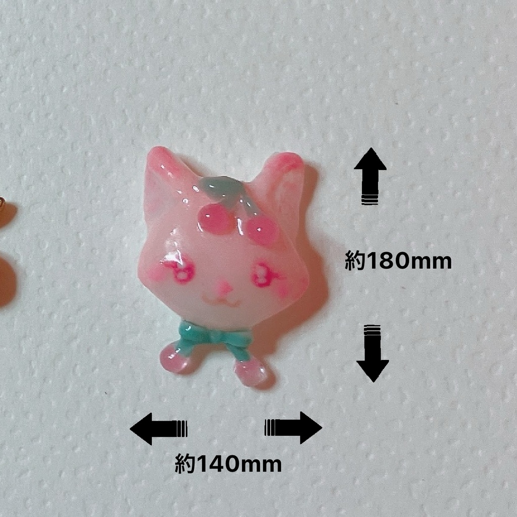 お団子さくらんぼちゃんとさくらんぼぎつねの3Dネイルパーツセット(おまけパーツ付き) ฅ^•ﻌ•^ฅ