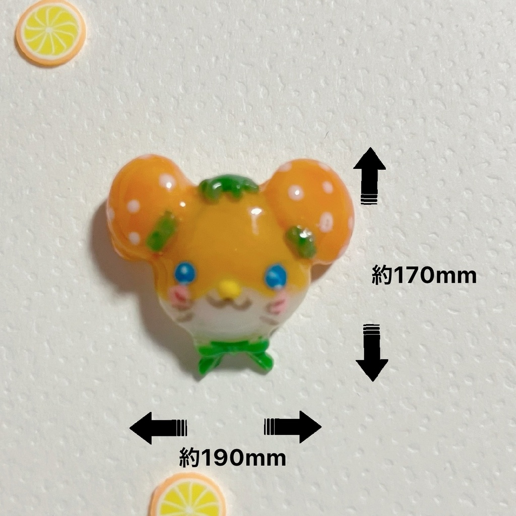みかんちゃん&みかんハムハムの3Dネイルパーツセット(おまけパーツ付き)(՞· ̫ ·՞)