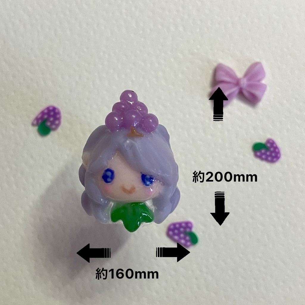 ふどうちゃん&ぶどうねこちゃんの3Dネイルパーツセット(おまけパーツ付き)ฅ^•ω•^ฅ