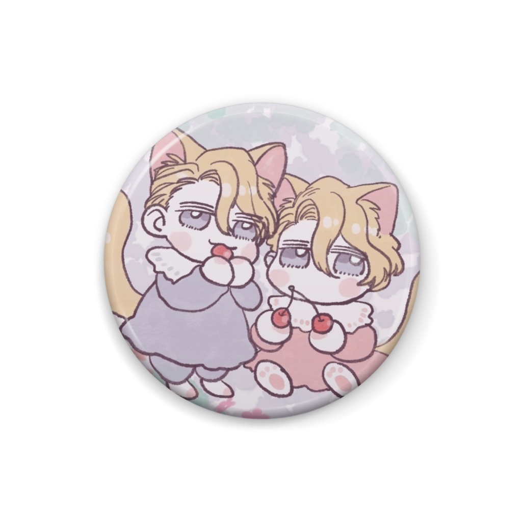 リチャねこチェリー缶バッジ(25mm)