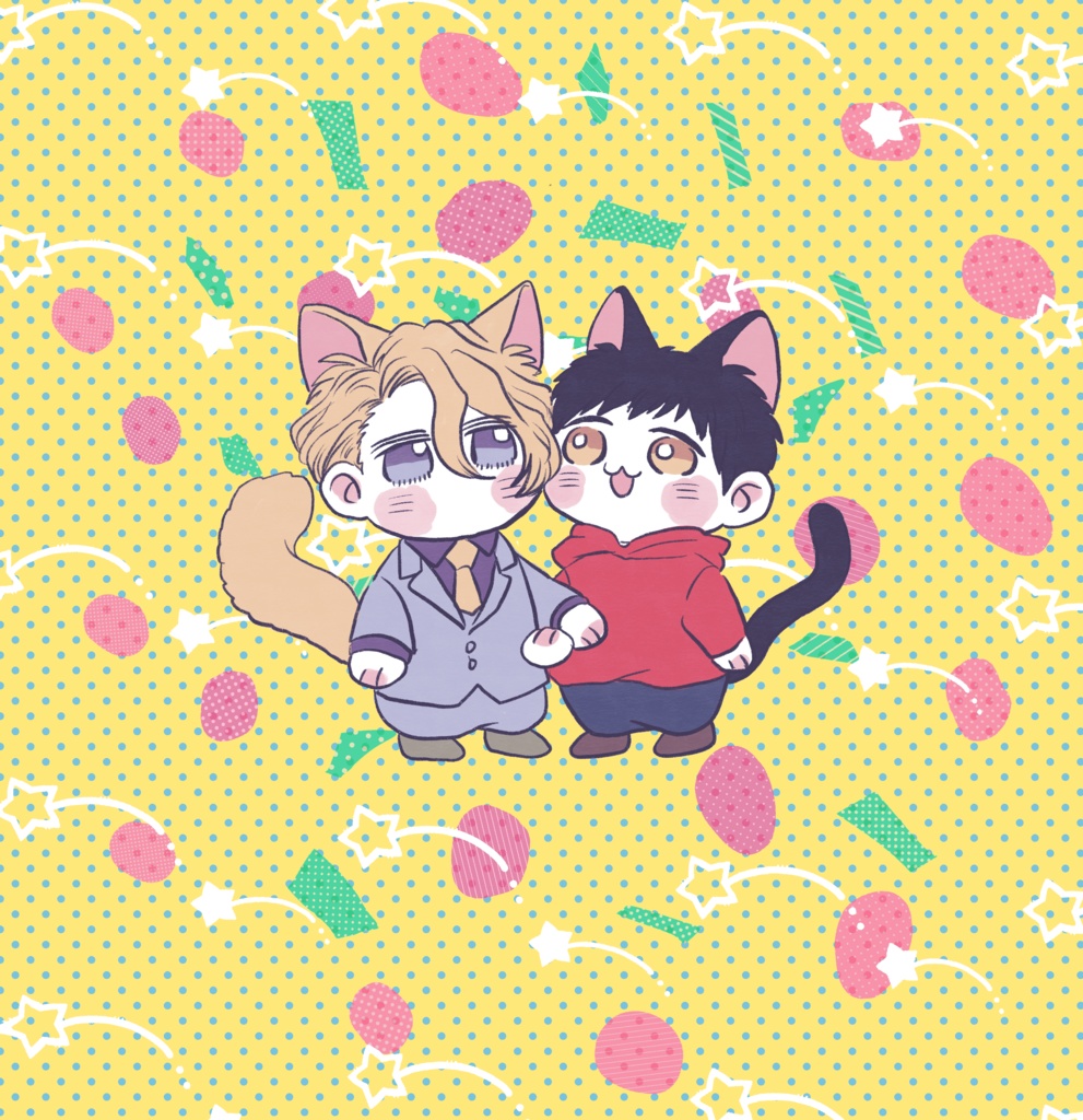 仲良しにゃんこ缶バッジ(25mm)