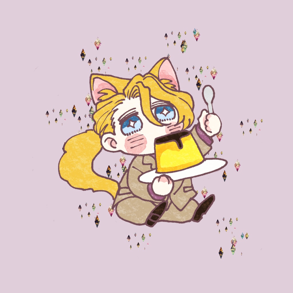 リチャねこプリン缶バッジ(25mm)