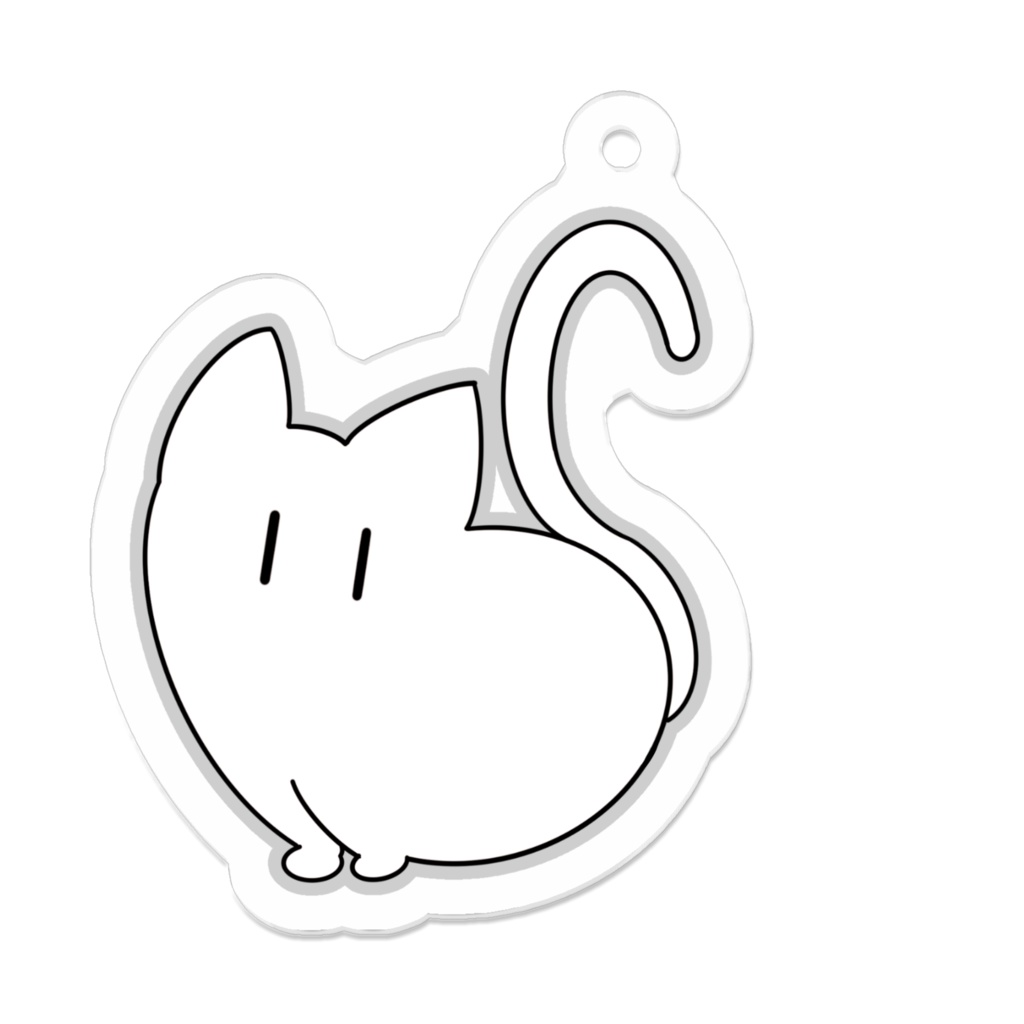 ねこキーホルダー(白)