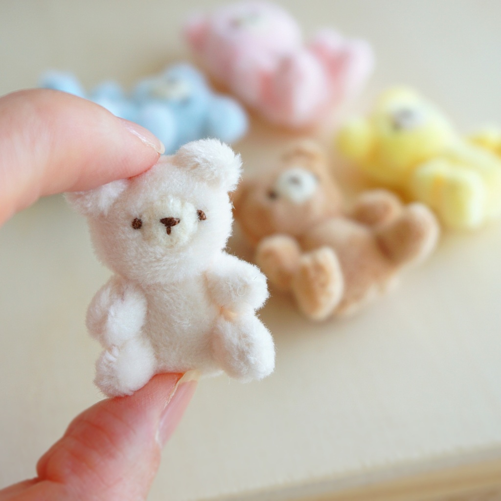 ちびちびのクマちゃん ハンドメイド テディベア ぬいぐるみ Tamubear 手染め⁣ ⁣ 🐻‍くまちゃんの🐻‍くまちゃんによる⁣ ⁣ 🐻‍くま