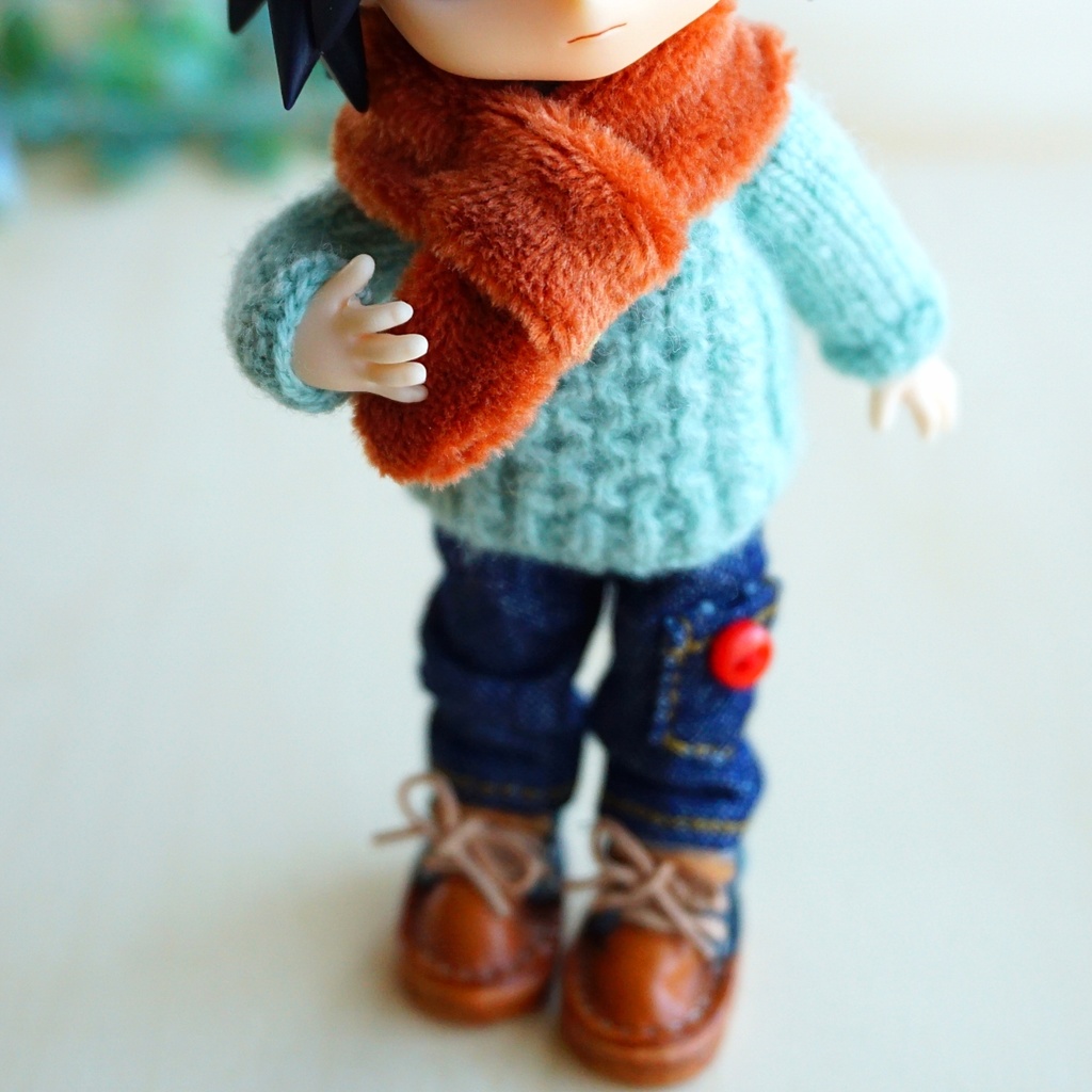 ドール用ふわふわマフラー(アースカラー)