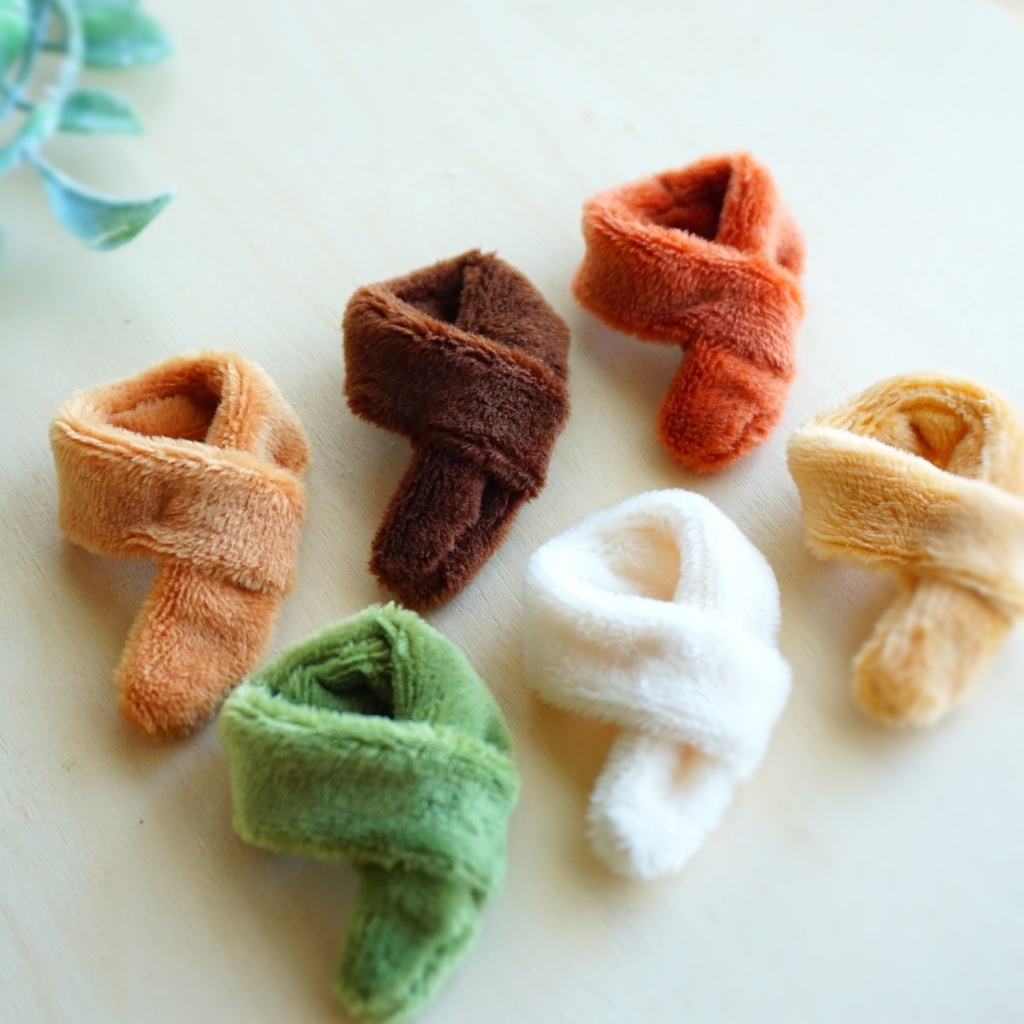 ドール用ふわふわマフラー(アースカラー)