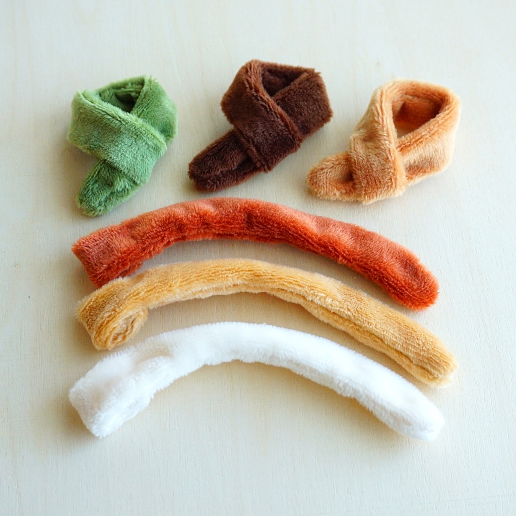 ドール用ふわふわマフラー(アースカラー)