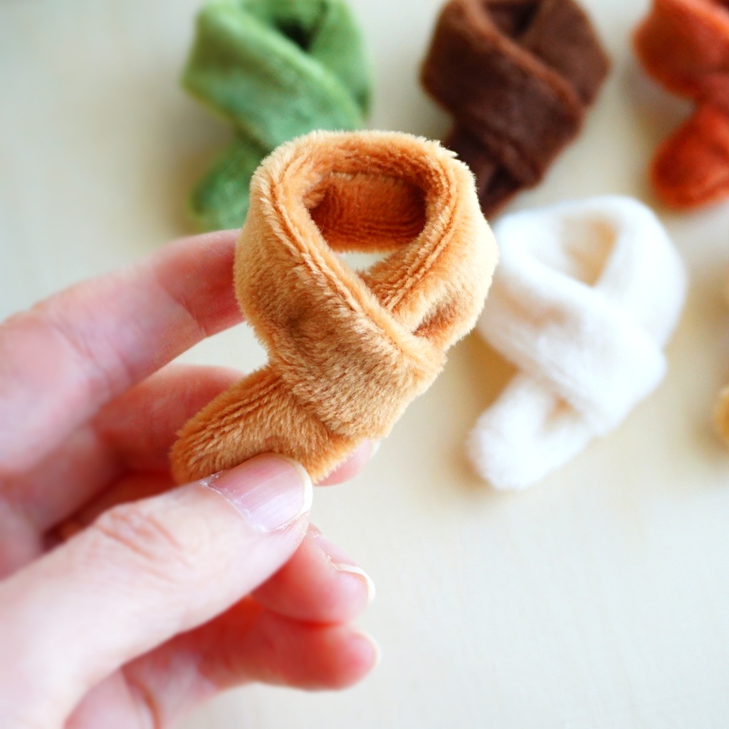 ドール用ふわふわマフラー(アースカラー)