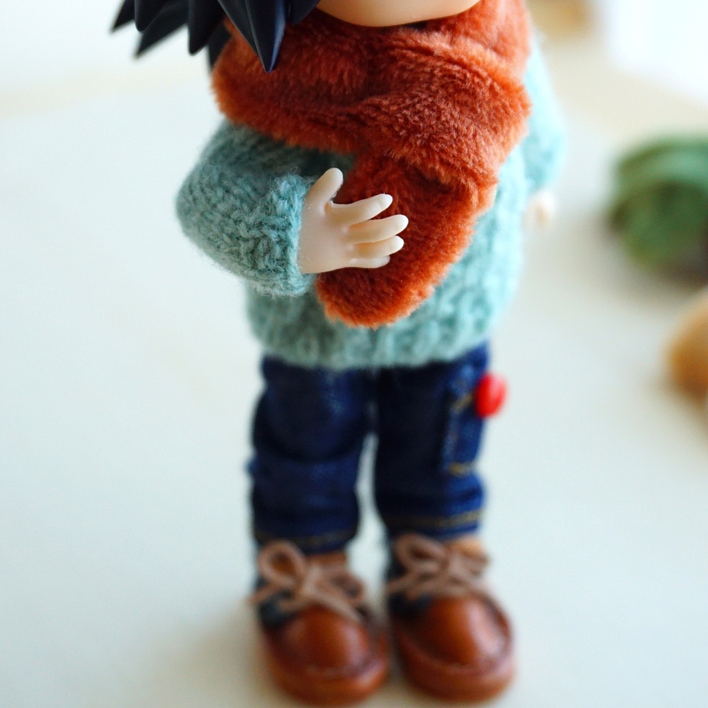 ドール用ふわふわマフラー(アースカラー)