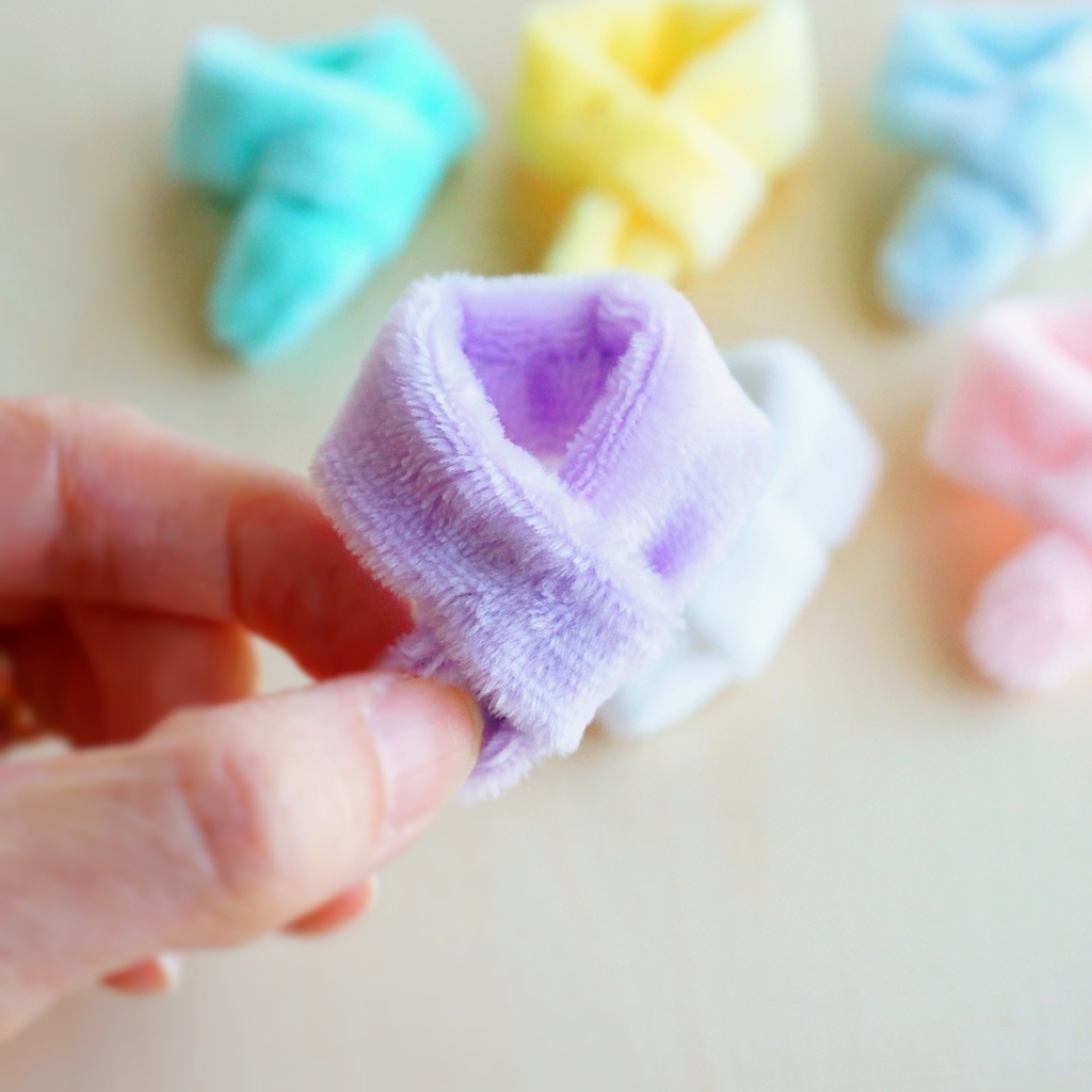 ドール用ふわふわマフラー(パステルカラー)