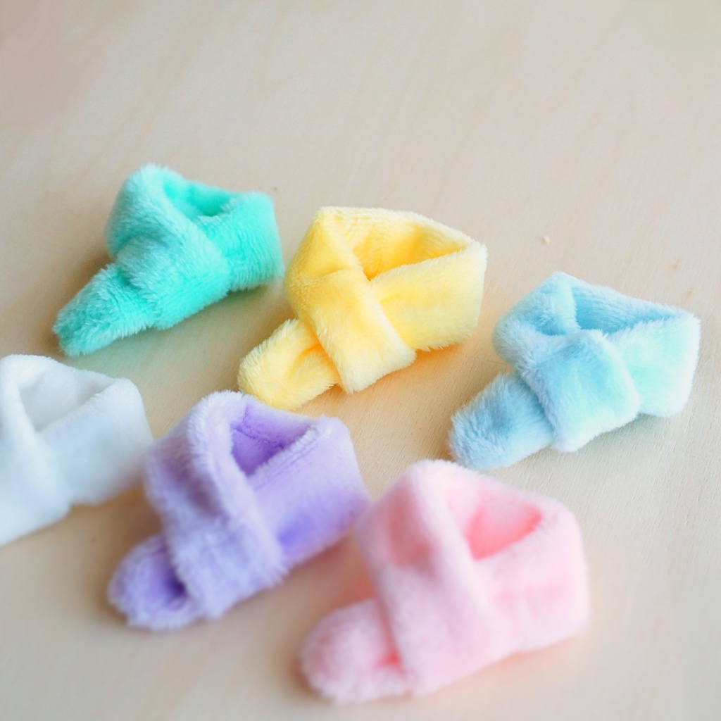 ドール用ふわふわマフラー(パステルカラー)