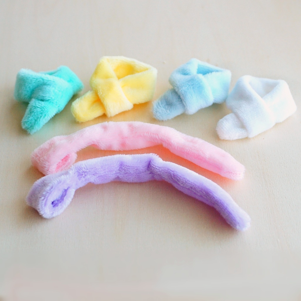 ドール用ふわふわマフラー(パステルカラー)