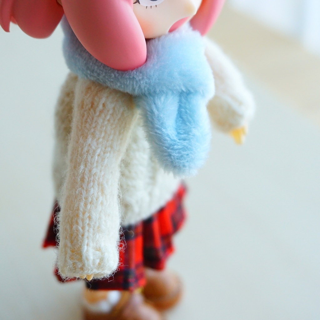 ドール用ふわふわマフラー(パステルカラー)