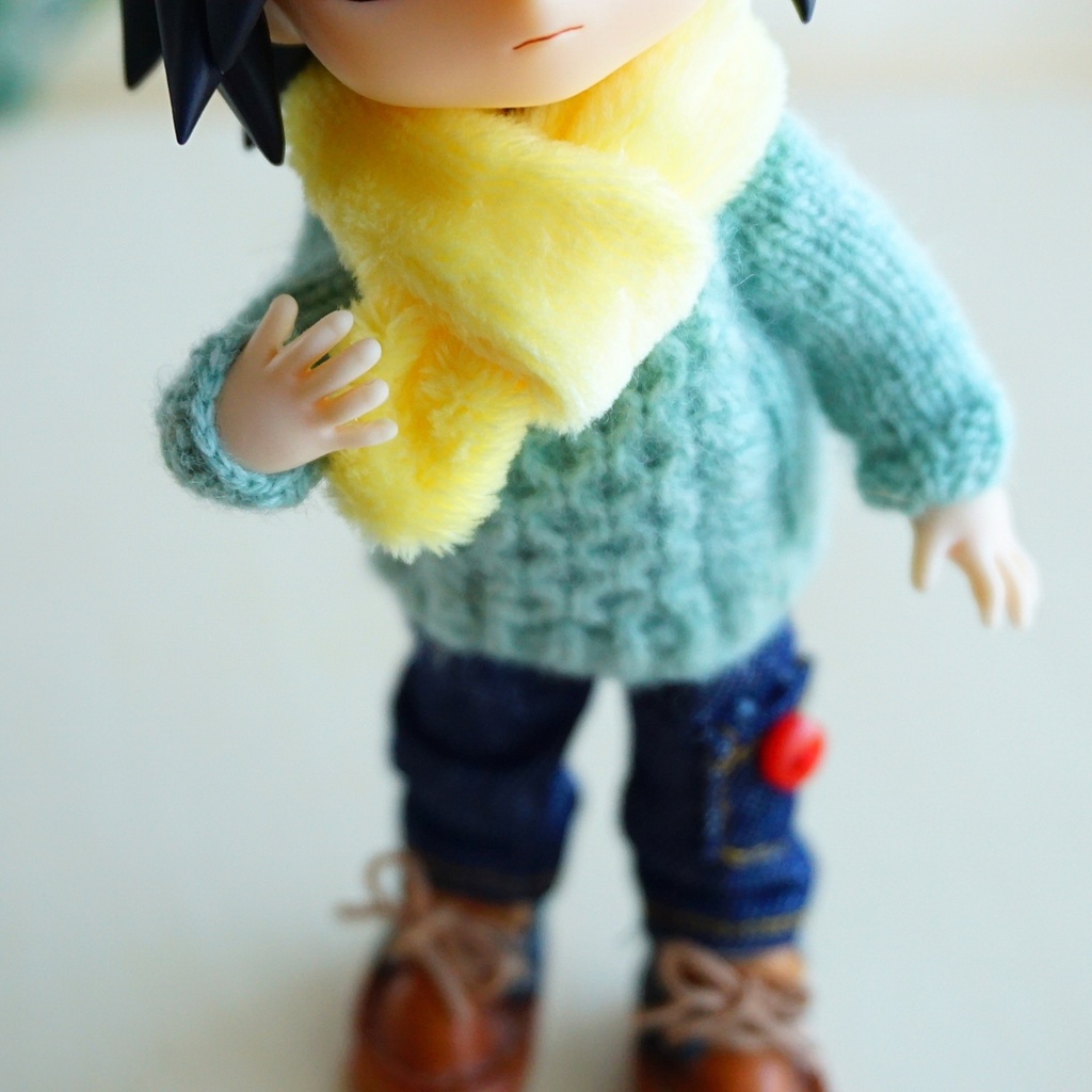 ドール用ふわふわマフラー(パステルカラー)