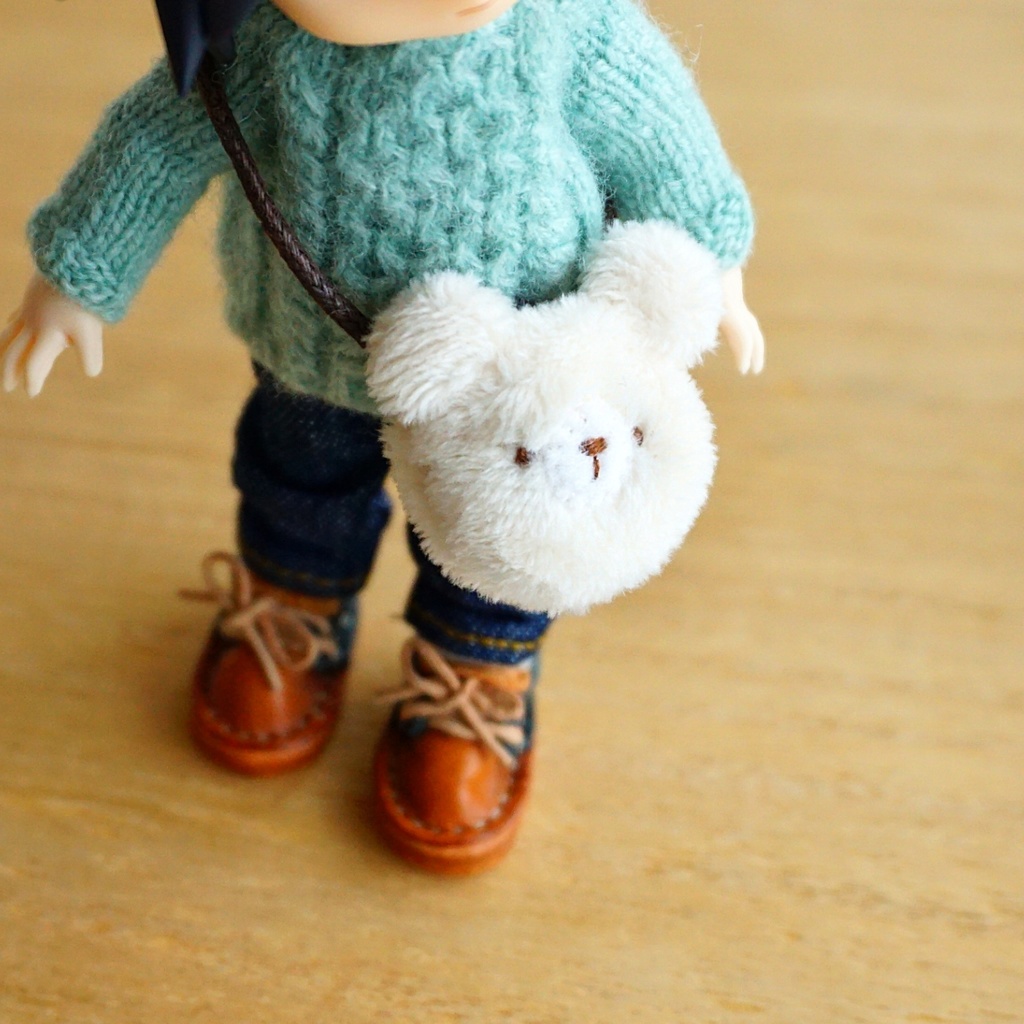 ドール・ぬいぐるみ用*クマさんポシェット