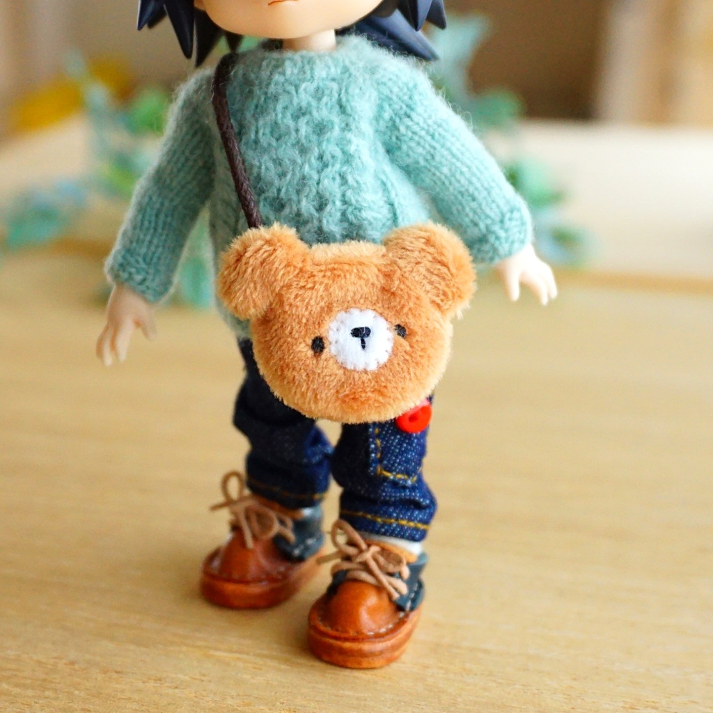 ドール・ぬいぐるみ用*クマさんポシェット