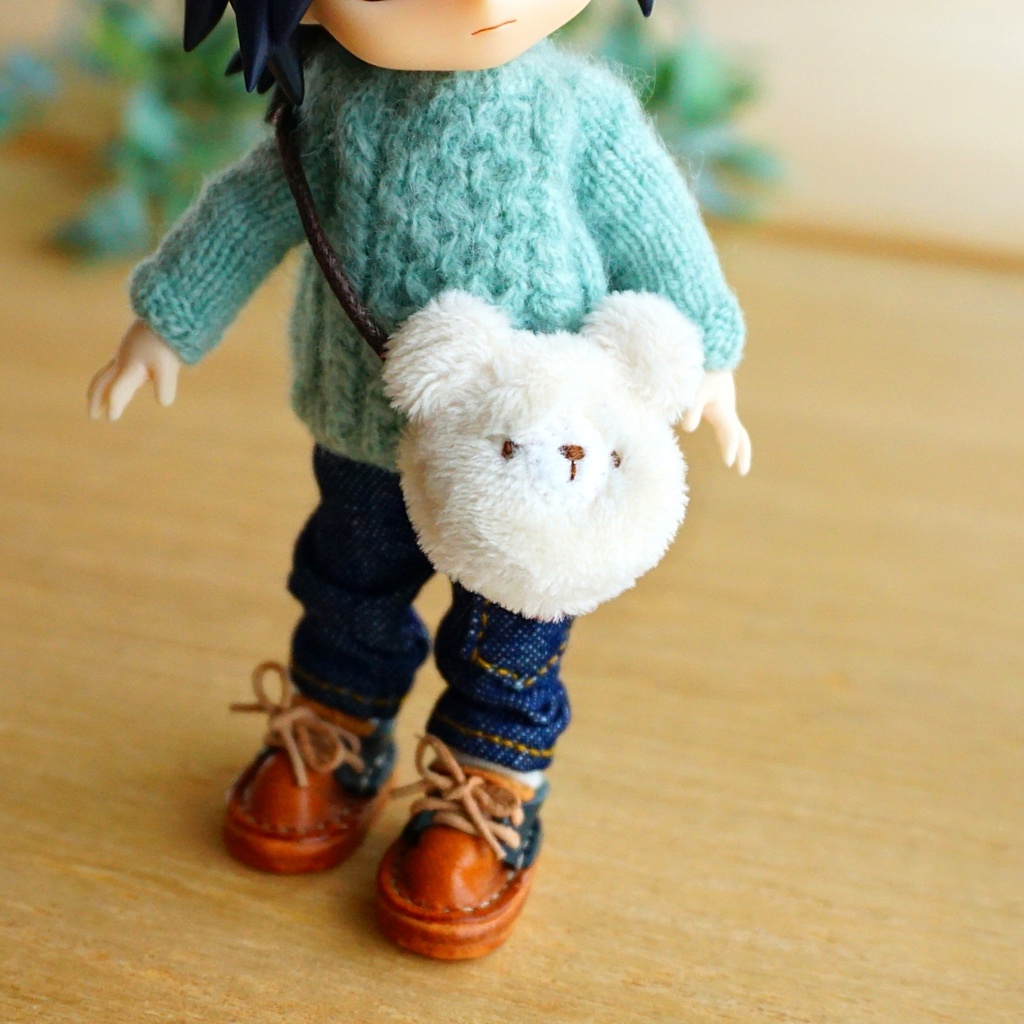 ドール・ぬいぐるみ用*クマさんポシェット