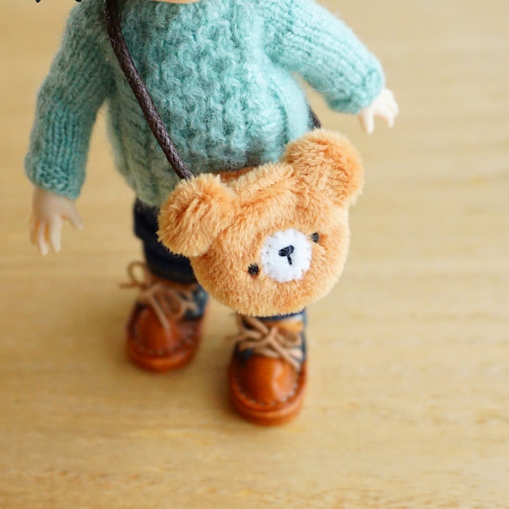 ドール・ぬいぐるみ用*クマさんポシェット