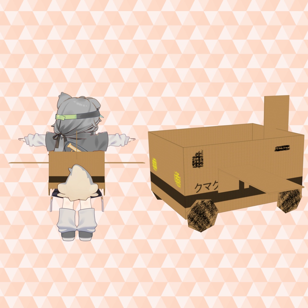 段ボールクルマ拡張パーツ!PBで羽が揺れるよ!【まめひなた想定】