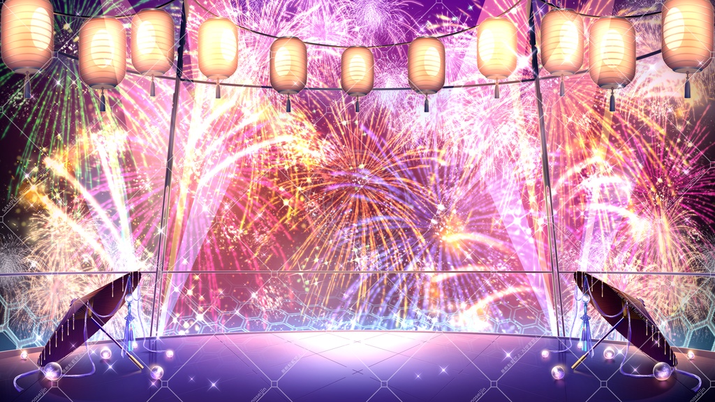 歌用_動く背景3種+マイク+コメント枠+動くペンライト+動くマイク