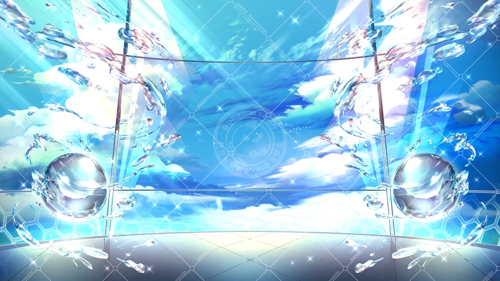 歌用_動く背景3種+マイク+コメント枠+動くペンライト+動くマイク