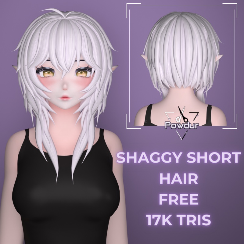 Short Fluffy Hair (FREE VRChat Asset)