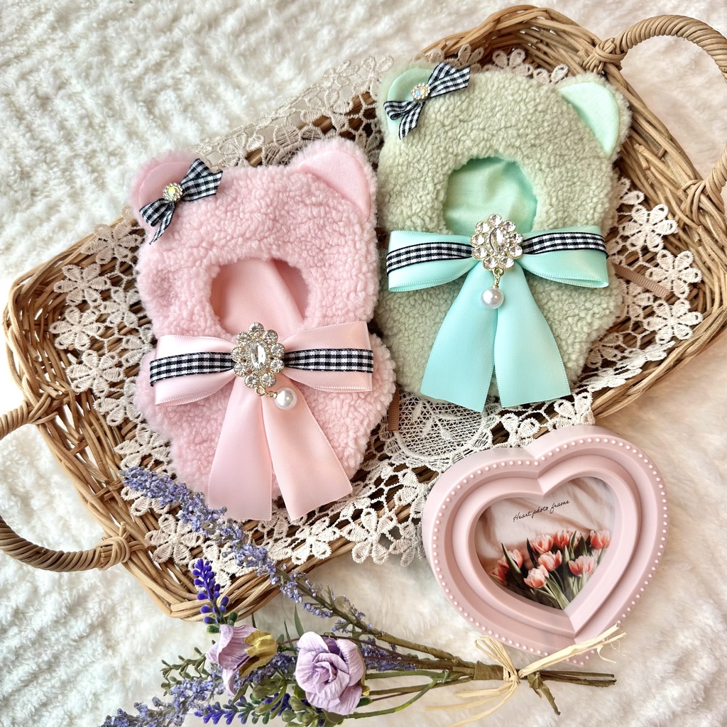 10cmぬい服 くま着ぐるみ パステルピンク