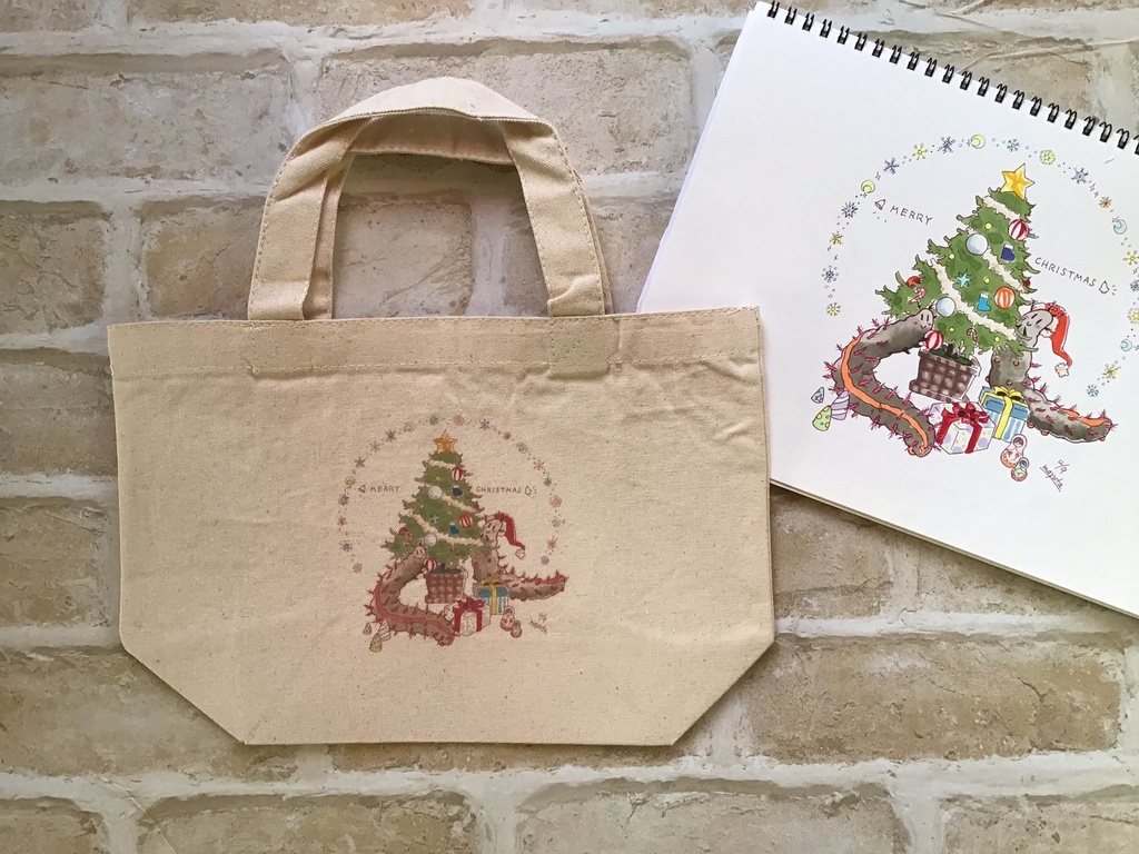 ツマグロヒョウモンクリスマストートバッグ Sサイズ