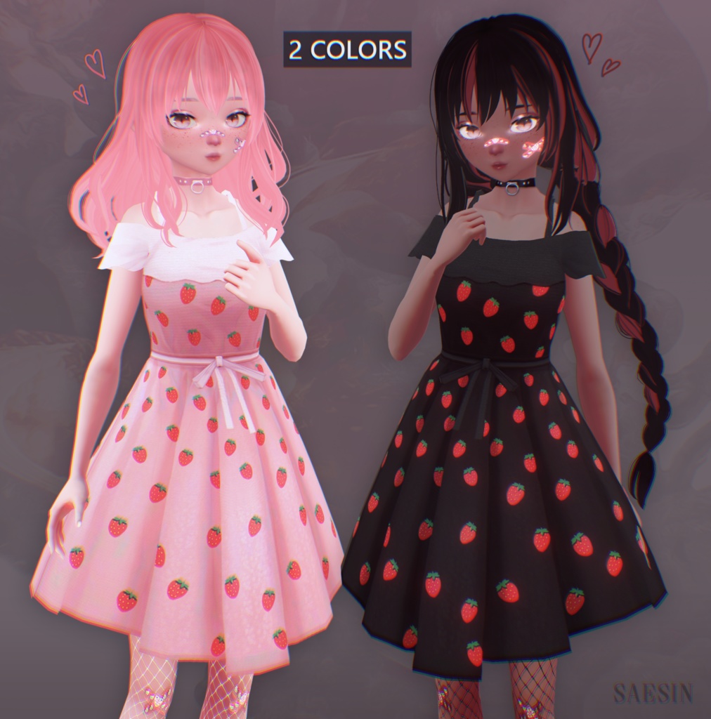 Strawberry Dress • Pink & Black