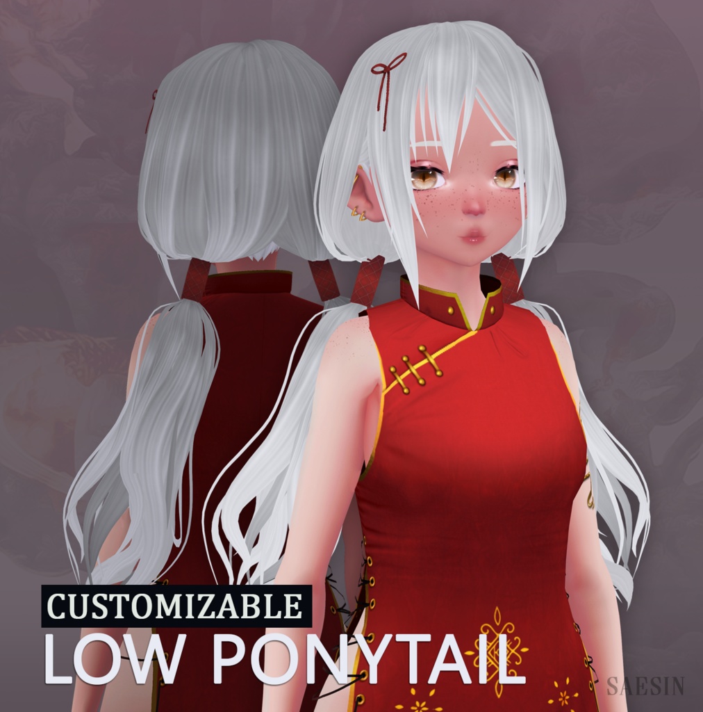 Ponytail Hair • Customizable • 10 Colors