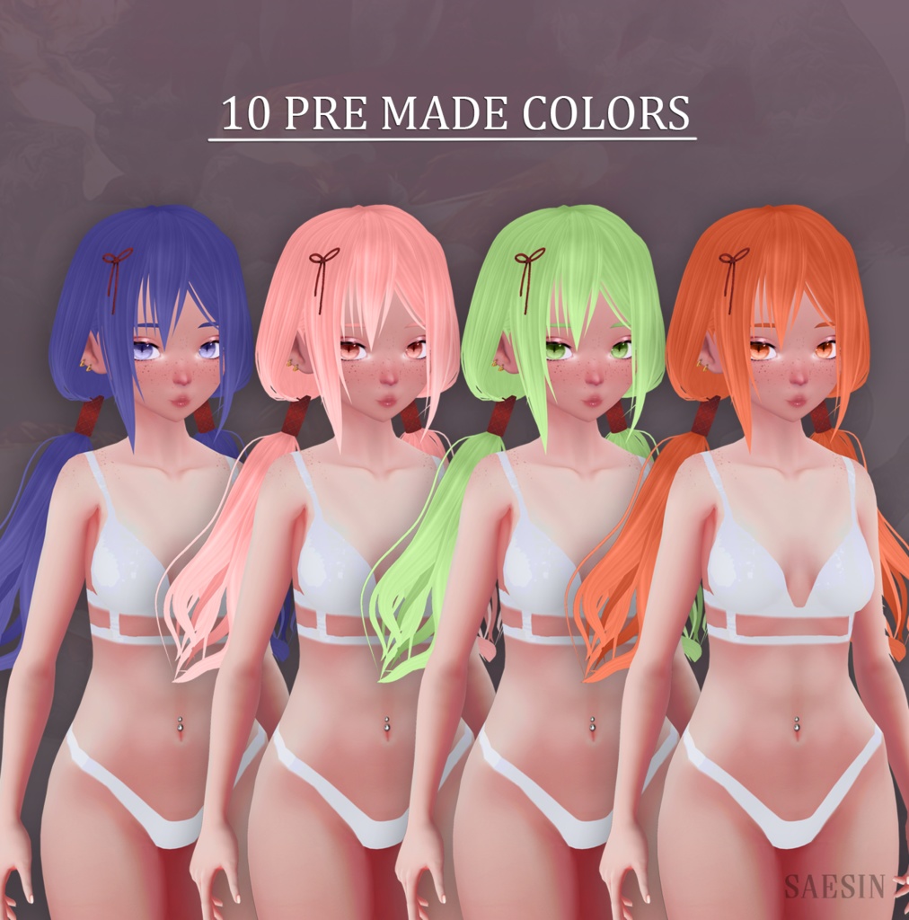 Ponytail Hair • Customizable •  10 Colors