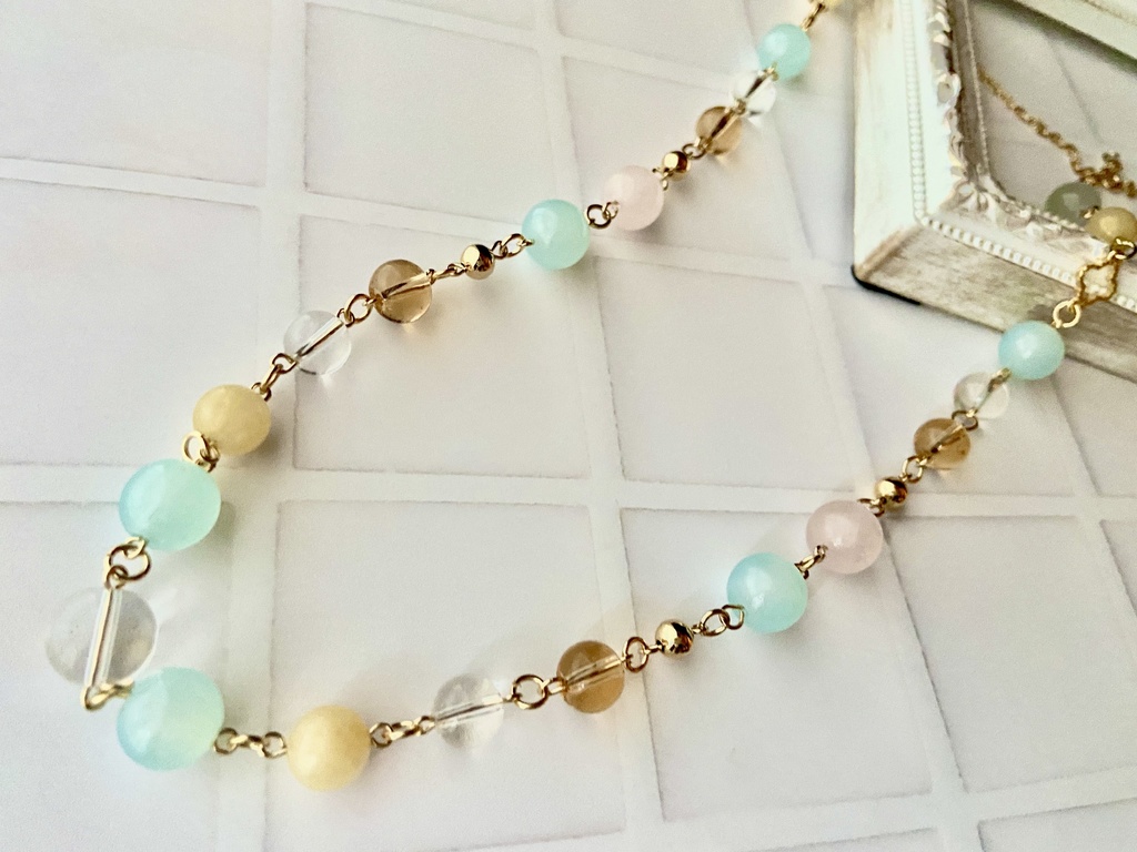 トリプルフェイスイメージカラー ロングネックレス