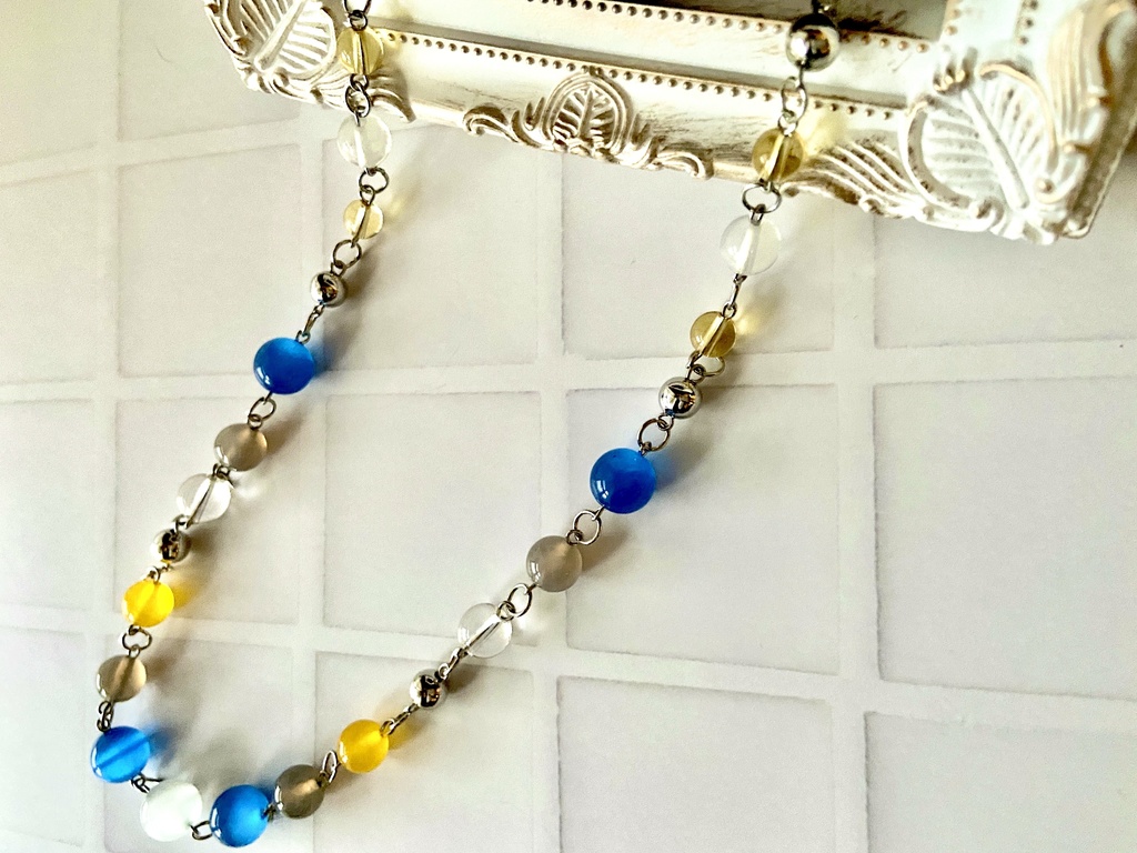 トリプルフェイスイメージカラー ロングネックレス