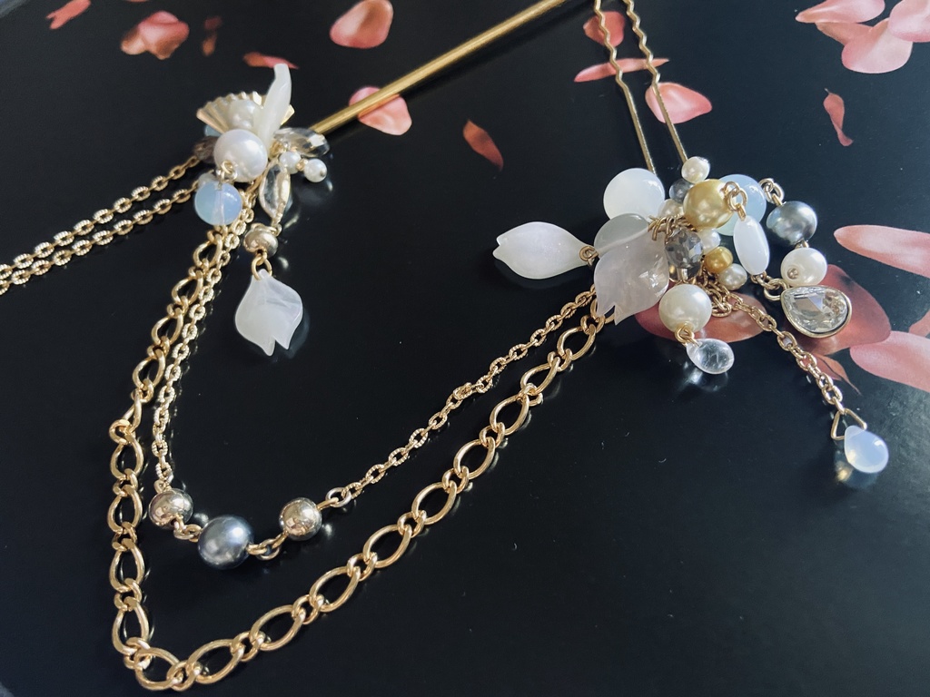 鶴丸国永イメージ2連かんざし