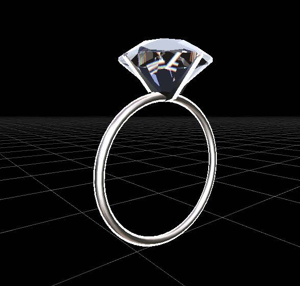 【3Dモデル】 Diamond silver ring
