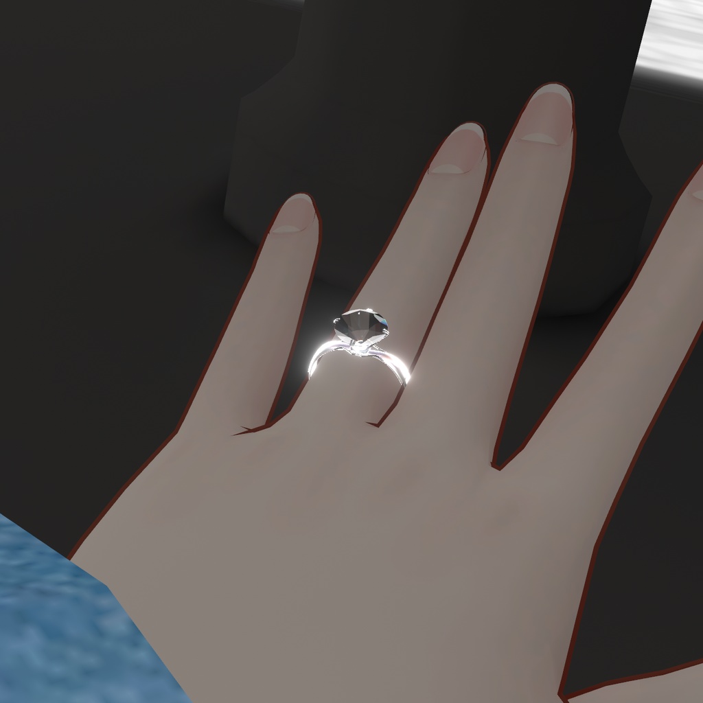【3Dモデル】 Diamond silver ring
