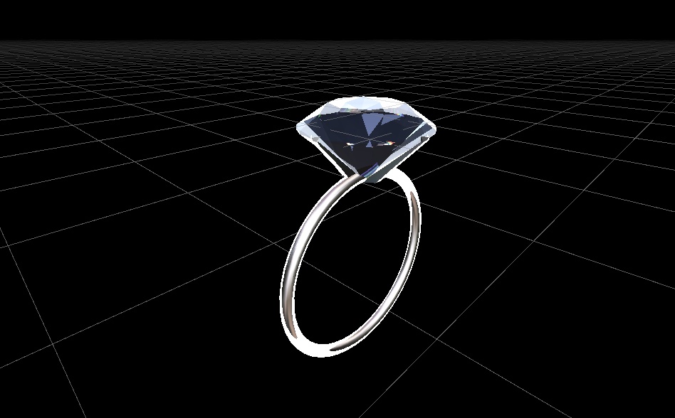 【3Dモデル】 Diamond silver ring
