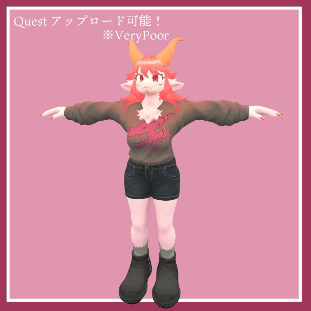 【VRchat向けオリジナルモデル】龍花(リョウカ)