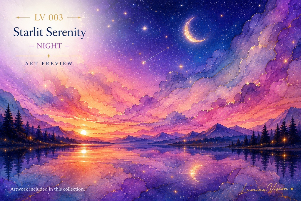 Starlit Serenity — NIGHT 「星降る静けさと、夜明けの希望」 LV-003 / Lumina Vision✧