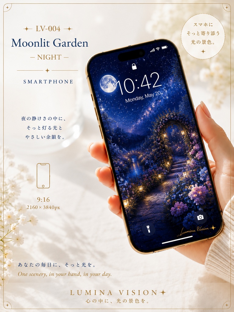 Moonlit Garden — NIGHT 「月灯りに包まれる、静かな夜の庭」 LV-004 / Lumina Vision ✧