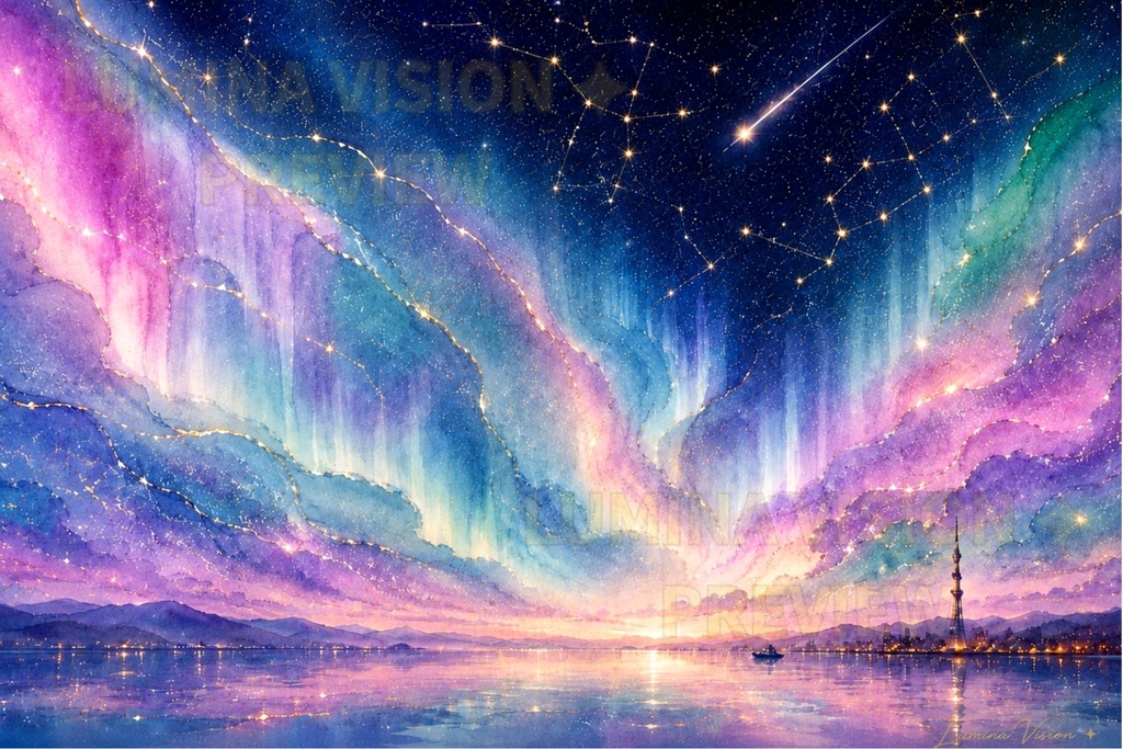 Beyond the Night — 夜の向こうへ — 「夜が深いほど、小さな光はよく見える。」 LV-006 / Lumina Vision ✧デジタルアート、待受