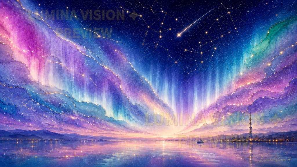 Beyond the Night — 夜の向こうへ — 「夜が深いほど、小さな光はよく見える。」 LV-006 / Lumina Vision ✧デジタルアート、待受