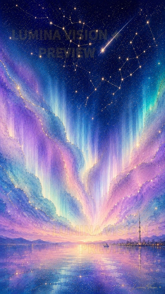 Beyond the Night — 夜の向こうへ — 「夜が深いほど、小さな光はよく見える。」 LV-006 / Lumina Vision ✧デジタルアート、待受