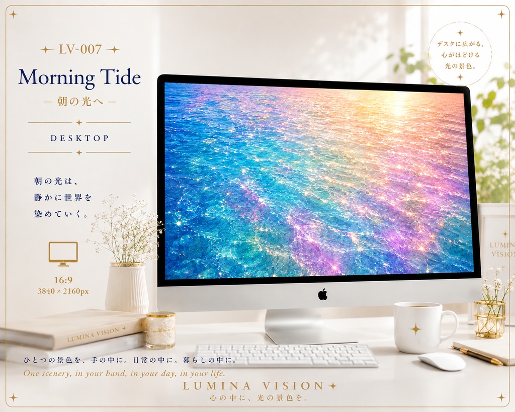 Morning Tide — 朝の光へ — 「朝の光は、静かに世界を染めていく。」 LV-007 / Lumina Vision ✧ デジタルアート・壁紙